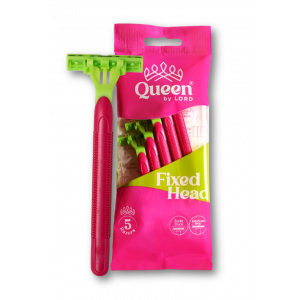 QUEEN FIXED HEAD 5 DISPOSABLE RAZORS TWIN BLADES FOR WOMEN